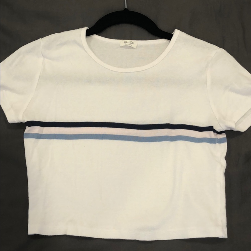 Brandy Melville Ashlyn cropped shirt with stripes